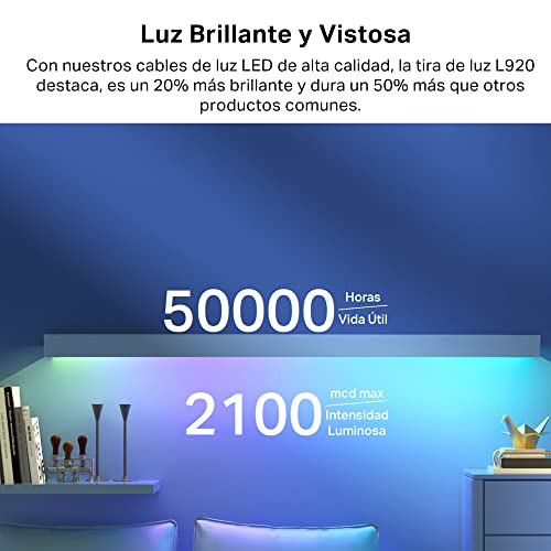 TP-Link Tapo L900-5 - 5M Wi-Fi Tiras LED de 12 V, 16 millones de colores con 2100 mcd, óptimo para la familia, sincronización con música, compatible con Google y Alexa