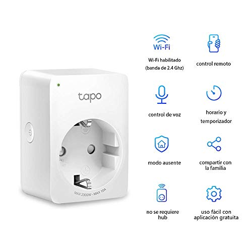 TP-Link Tapo P100 (4-pack) - WiFi Enchufe Inteligente Mini tamaño para Controlar su Dispositivo Desde Cualquier Lugar, sin Necesidad de Concentrador, Compatible con Amazon Alexa y Google Home
