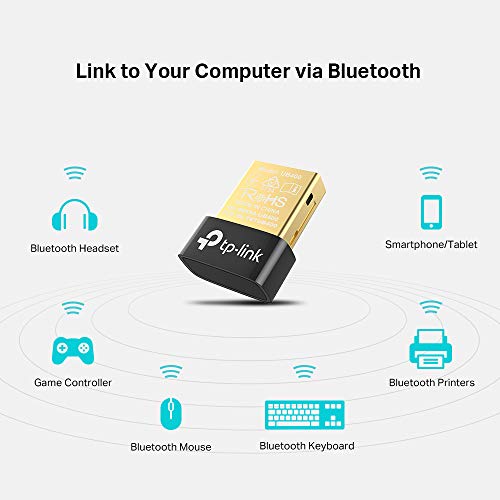 TP-Link UB400 Nano - Adaptador Bluetooth 4.0 USB Dongle para ordenador, portatil, auriculares, altavoz, teclado, compatible con Windows 10, 8, 8.1,7, XP, Vista