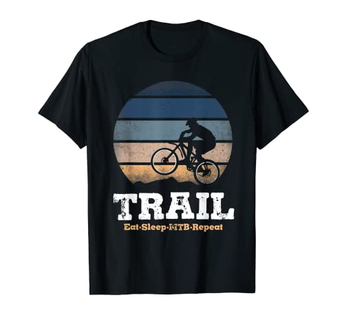 Trail MTB Mountain Bike Eat Sleep MTB Repetir Downhill Bike Camiseta