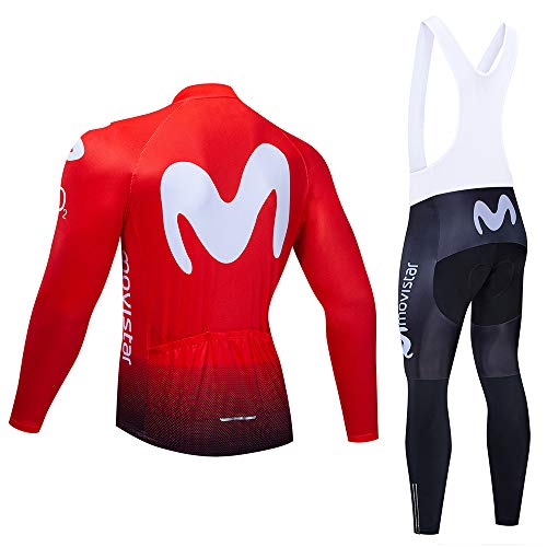 Traje Bicicleta Hombre Invierno, Ropa Ciclismo Térmico de Manga Larga Incluye Maillot Ciclismo Polar Térmico