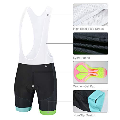 Traje Ciclismo Mujer Verano, Transpirable y elástico Maillot Ciclismo y Pantalon para MTB, Ropa Ciclismo para Bicicleta de Carretera, Azul Claro, M