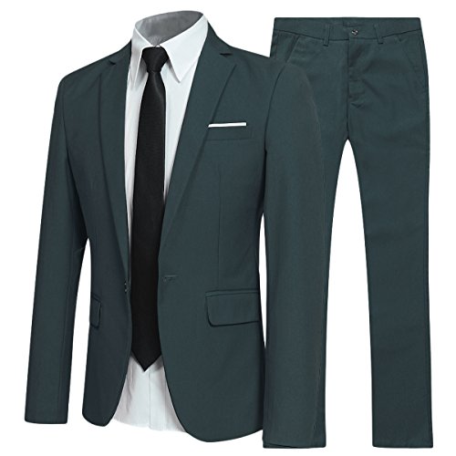 Traje de 2 Piezas para Hombre, Ajuste Delgado, para Boda, Cena, Esmoquin para Hombre, Negocios, Casual, Chaqueta y Pantalones