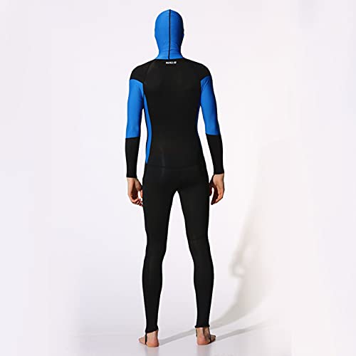 Traje De Baño Térmico Ultra Estirado De Una Pieza, Traje De Buceo con Capucha Cuerpo Entero, Neopreno Shorty Traje De Neopreno para Buceo Snorkeling Surf Natación,Dark Blue,M