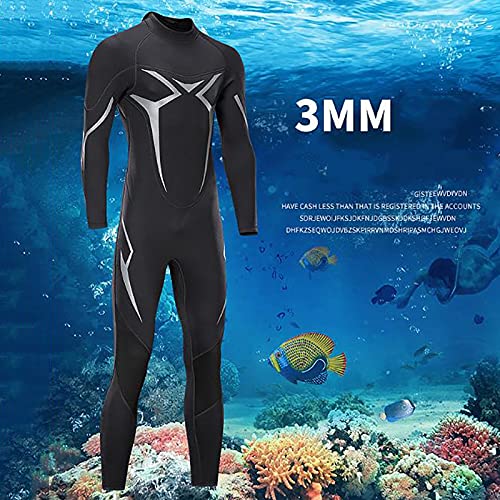 Traje De Baño Traje De Neopreno De Triatlón De Cuerpo Completo para Hombres De 3 Mm para Nadar En Canoa, Navegar En Kayak Y Hacer Surf De Remo (Color : Black, Size : L)