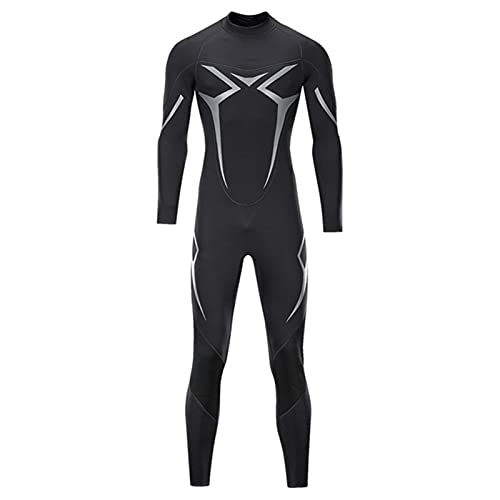 Traje De Baño Traje De Neopreno De Triatlón De Cuerpo Completo para Hombres De 3 Mm para Nadar En Canoa, Navegar En Kayak Y Hacer Surf De Remo (Color : Black, Size : L)