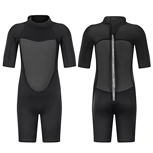 Traje De Baño Wetsuit Traje De Neopreno Corto De 2 Mm para Niños Y Niñas para Niños, Traje De Buceo Negro Completo, Traje De Baño Térmico, Mono (Color : Black, Size : 4XL)