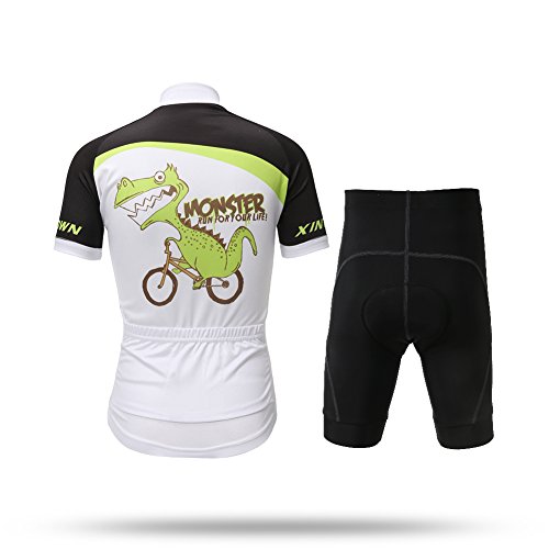 Traje De Ciclismo Niño Maillot De Ciclismo Niño (Bicicleta Camiseta Manga Corta + Pantalones con Asiento Acolchado)