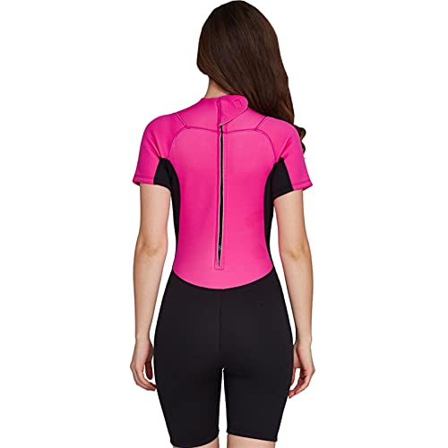 Traje De Neopreno De Manga Corta De 2 Mm para Hombres Y Mujeres, Traje De Buceo con Esnórquel Cálido para Hacer Surf, Nadar, Deportes Acuáticos (Color : Pink, Size : XXL)