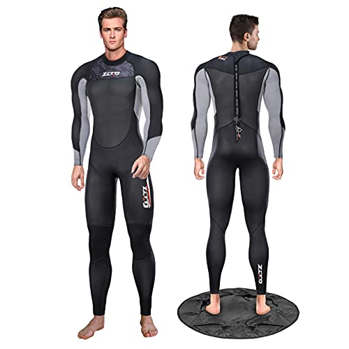 Traje de neopreno para hombre de 3 mm con cambiador, neopreno con cremallera trasera, adecuado para hombres y mujeres, surf, snorkel, buceo, natación (L, hombre)