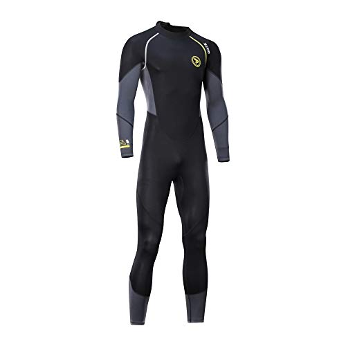 Traje de Neopreno ZCCO para Hombre Ultra Stretch 1.5 mm Traje de baño de Neopreno, Traje de Buceo de Cuerpo Completo con Cremallera en la Espalda, Una Pieza para esnórquel, Buceo(Negro, L)