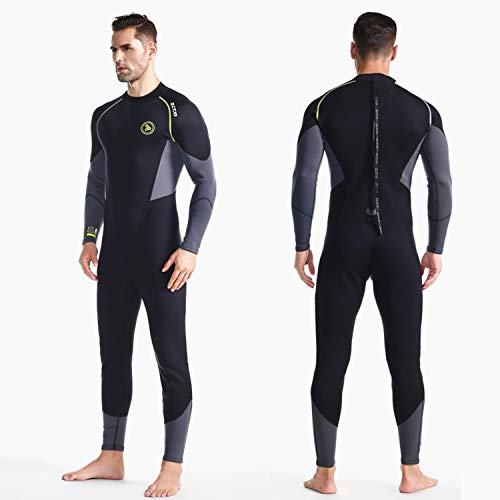 Traje de Neopreno ZCCO para Hombre Ultra Stretch 1.5 mm Traje de baño de Neopreno, Traje de Buceo de Cuerpo Completo con Cremallera en la Espalda, Una Pieza para esnórquel, Buceo(Negro, L)