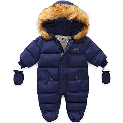 Traje de Nieve para Bebé Mameluco de Lana Mono de Invierno Espesar Peleles Infantil Pijama Caliente Ropa de Dormir con Capucha