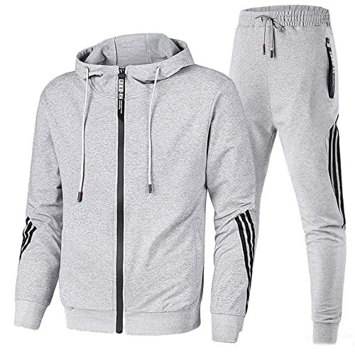 Traje De Ropa Deportiva Traje De Tres Barras para Hombre Traje Informal De Estudiante SuéTer De Primavera Y OtoñO De Dos Piezas para Hombre Chaqueta De Hombre con Capucha