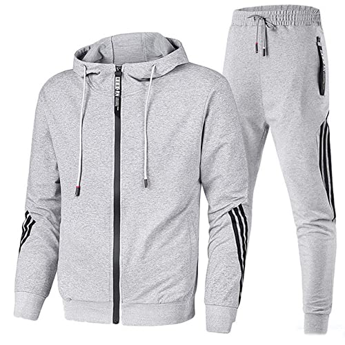 Traje De Ropa Deportiva Traje De Tres Barras para Hombre Traje Informal De Estudiante SuéTer De Primavera Y OtoñO De Dos Piezas para Hombre Chaqueta De Hombre con Capucha