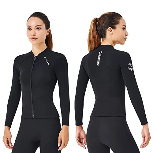 Trajes de Neopreno Wenlia de 2mm para Mujer, Chaqueta de Manga Larga, Traje de Piel de Buceo, Parte Superior para Buceo, Surf, esnórquel, natación