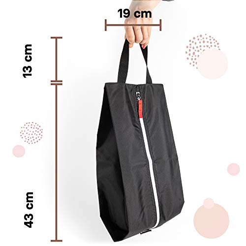 TRAVELTO Set de 2 Bolsas para Zapatos de Nylon Resistente con Cierre Ideal para Viajes - Shoe Bag/botinera/Bolso para Zapatos