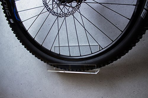 trelixx Soporte de Pared para Bicicleta acrílico Transparente (Acabado láser) para Bicicleta de montaña, Soporte de diseño para Bicicleta con Montaje en la Pared