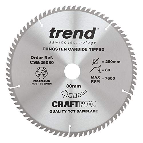 Trend Csb/25080 Craft Saw Blade 250mm x 80 Teeth x 30mm