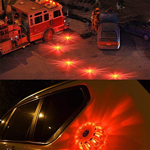 Trendyest Luz Emergencia Coche, 3PCS Luces de Emergencia, Luz Baliza Carretera con 9 Modos de Flash, Intermitente Advertencia Luz, Coche LED Emergencia con Enganche y Base Magnética(Adistar)