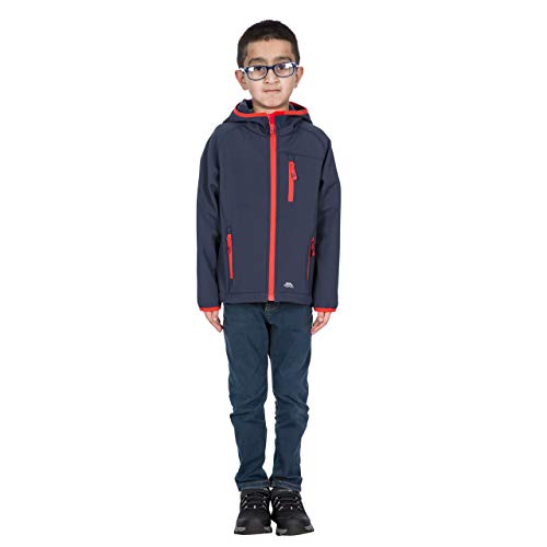 Trespass Kian Chaqueta Softshell con Capucha crecida, Infantil, Azul Marino, 5/6