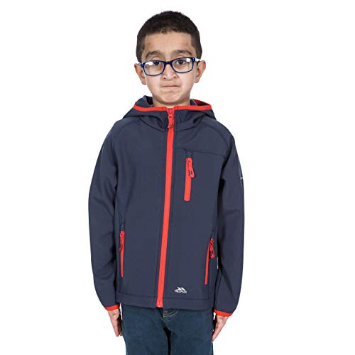 Trespass Kian Chaqueta Softshell con Capucha crecida, Infantil, Azul Marino, 5/6