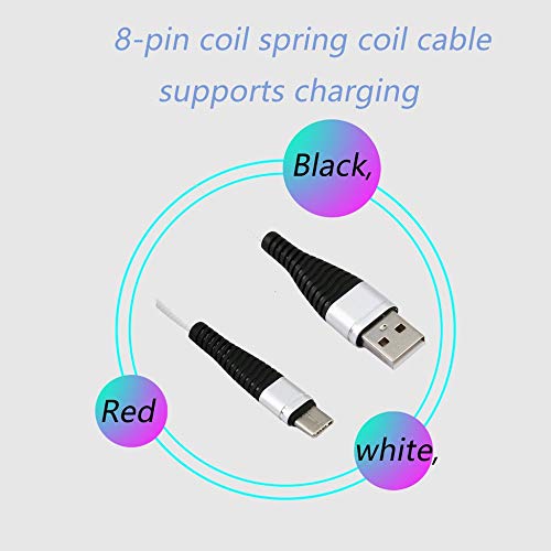 Triamisu Cable de Datos USB Tipo C - USB-C Cable Tipo C Espiral en Espiral Resorte Tipo-C Cable de extensión Macho Cable de Carga de sincronización de Datos Cable de Carga - Blanco