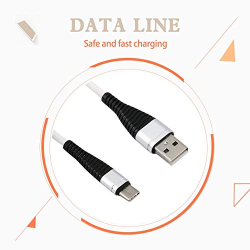 Triamisu Cable de Datos USB Tipo C - USB-C Cable Tipo C Espiral en Espiral Resorte Tipo-C Cable de extensión Macho Cable de Carga de sincronización de Datos Cable de Carga - Blanco