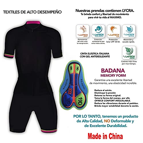 Triatlón con triatlón para mujer de una pieza de manga larga Tri-traje - Secado rápido acolchado adelgazante para ciclismo (Color : 1, Size : Large)