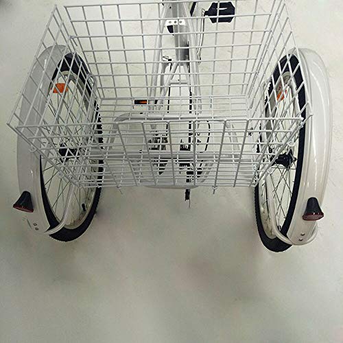 Triciclo de 24 pulgadas, para adultos, 6 invitados, 3 ruedas, bicicleta de carga, con lámpara y cesta, adecuado para hombres, mujeres, personas mayores