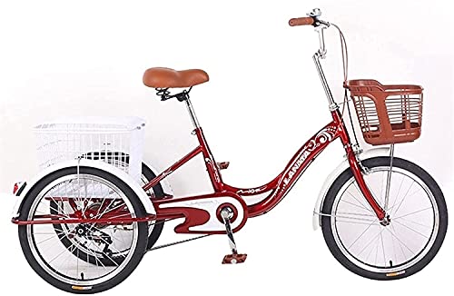 Triciclo de 3 ruedas para adultos - TRIKE CRUISER BICICLE, Mini triciclo Adulto Aptitud de una sola velocidad / Función de entrenamiento de rehabilitación Pedal Ancianos Bicicletas eléctricas humanas