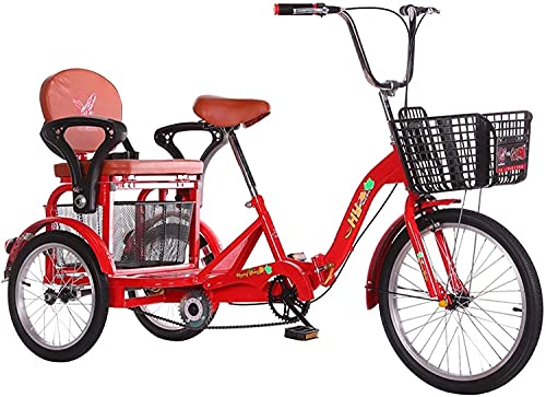 Triciclo de 3 ruedas para adultos - TRIKE CRUISER Bicicleta plegable de 3 ruedas para triciclo de adultos triciclos de bicicleta de doble cadena con frenos de doble unidad con manillar ajustable asien