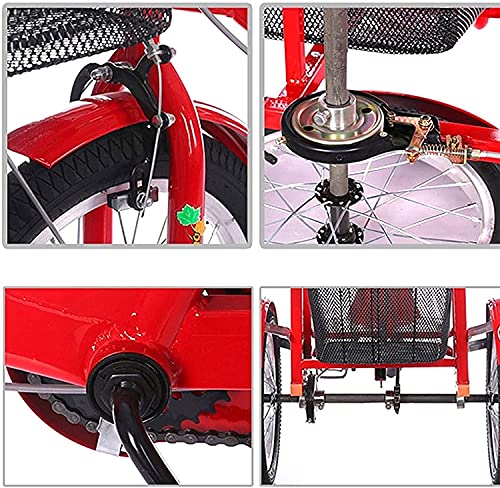 Triciclo de 3 ruedas para adultos - TRIKE CRUISER Triciclo plegable para adultos, 1 velocidad de adulto plegable de 1 velocidad, bicicletas de 16 pulgadas de 3 ruedas con bicicleta de pedal de mayor p