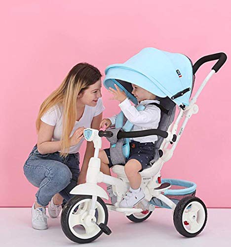 Triciclo de bebé Triciclo Cochecitos plegable Carrito de bebé Dirección / bicicleta Carrito de bebé / Bicicleta de bebé Carrito de bebé, 1-6 años (Color: Azul) (Color: Azul) s para 1-3 años (Color: