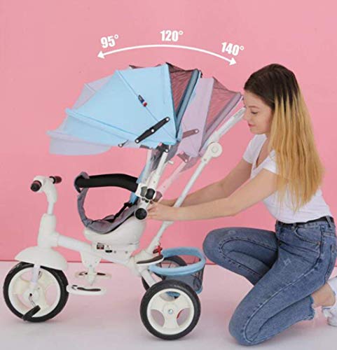 Triciclo de bebé Triciclo Cochecitos plegable Carrito de bebé Dirección / bicicleta Carrito de bebé / Bicicleta de bebé Carrito de bebé, 1-6 años (Color: Azul) (Color: Azul) s para 1-3 años (Color: