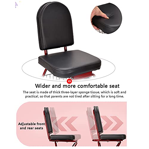 Triciclo para Adultos Bicicleta Triciclo Adulto De 20 Pulgadas con Respaldo del Asiento Tres Ruedas Crucero Bicicleta para Personas Mayores, Mujeres, Hombres, Rojo