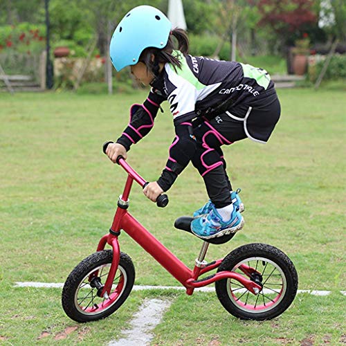 Trike Bicicleta equilibrada para niños, ultraligera para niños al aire libre, para principiantes, rueda de radios inflable, sin pies, de 2 a 6 años, 3 colores, pequeña (Color: Rojo) Happy house