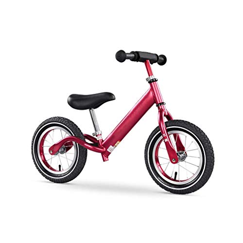 Trike Bicicleta equilibrada para niños, ultraligera para niños al aire libre, para principiantes, rueda de radios inflable, sin pies, de 2 a 6 años, 3 colores, pequeña (Color: Rojo) Happy house