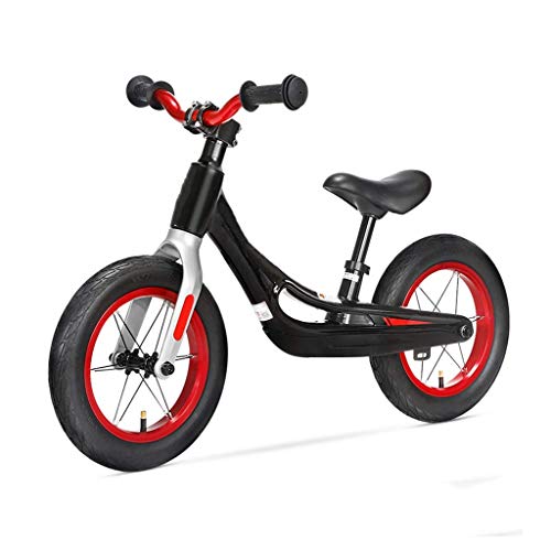 Trike - Coche de equilibrio para niños, rueda de radios inflable, bicicleta deportiva para niños al aire libre, bicicleta estática para niños de 2 a 7 años sin pedales, 2 colores (Color: Negro) Happy