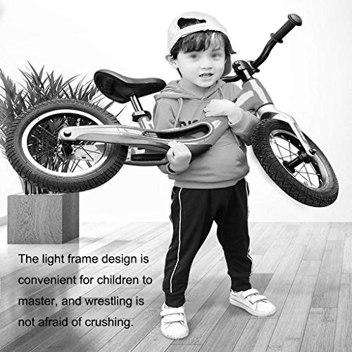 Trike - Coche de equilibrio para niños, rueda de radios inflable, bicicleta deportiva para niños al aire libre, bicicleta estática para niños de 2 a 7 años sin pedales, 2 colores (Color: Negro) Happy