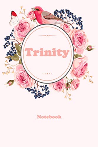 Trinity: Floral Personalized Notebook with Custom Name & Cover . College Ruled Journal for Women and Girls ,120pages