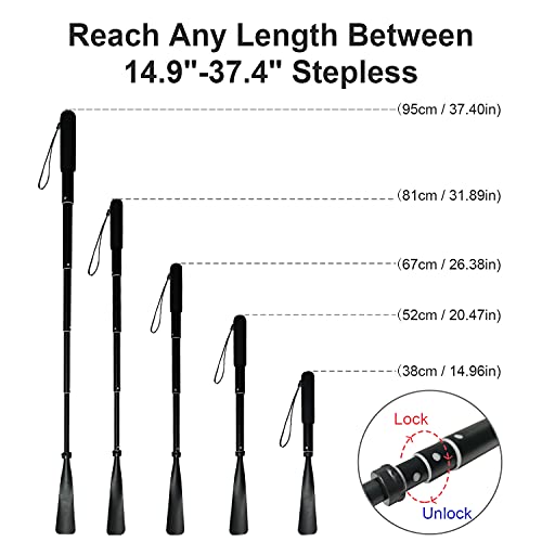 TriPro Calzador De Zapatos Largo - Calzador Telescópico 38-94 cm, Aleación de Aluminio, Para Hombres, Mujeres, Niños y Mayores