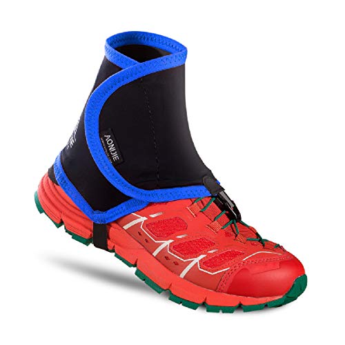 TRIWONDER Polainas Trail Running Transpirable Durable para Pierna Camping Montaña Senderismo Mujer (Azul y Negro - S/M)