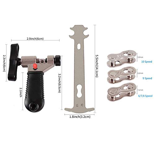 Troncha cadenas,TBoonor Herramienta de cadena de bicicleta de carretera y montaña para 6,7, 8, 9,10 velocidades cadena con Llave de eslabones de Cadena