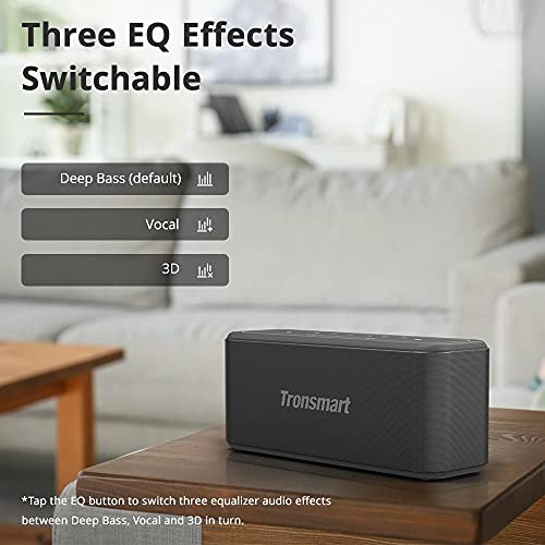 Tronsmart Mega Pro Altavoz Bluetooth 60W, Altavoz inalámbrico Portátil con NFC, Sonido Digital 3D, Panel Táctil, 10H de Reproducción Continua y Manos Libres para Fiesta, Hogar, Playa - Negro