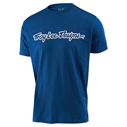 Troy Lee Designs Camiseta juvenil Signature (mediana) (azul real)