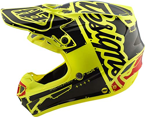 Troy Lee Designs Se4 Polyacrilite Factory Casco de Moto con tecnología MIPS de Alta protección con Inserciones EPP, Accesorio Unisex para Adultos, Amarillo, M