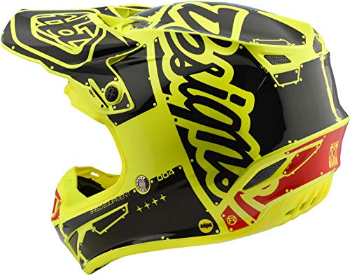 Troy Lee Designs Se4 Polyacrilite Factory Casco de Moto con tecnología MIPS de Alta protección con Inserciones EPP, Accesorio Unisex para Adultos, Amarillo, M