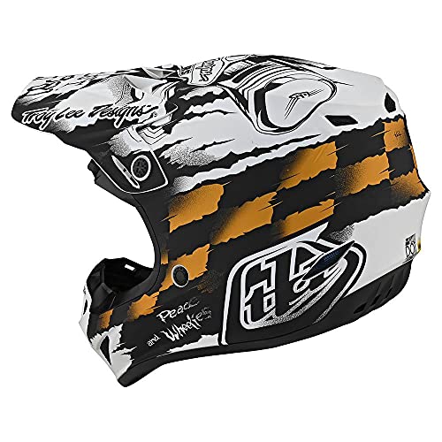 Troy Lee Designs SE4 Polyacrylite Motocross casco w/MIPS Strike - Blanco/Negro (M)