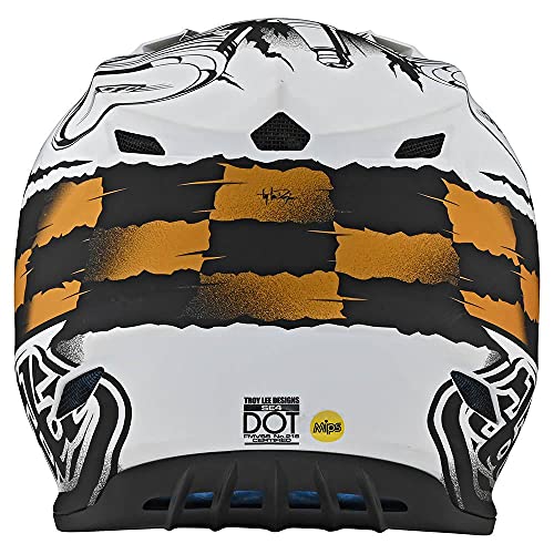 Troy Lee Designs SE4 Polyacrylite Motocross casco w/MIPS Strike - Blanco/Negro (M)